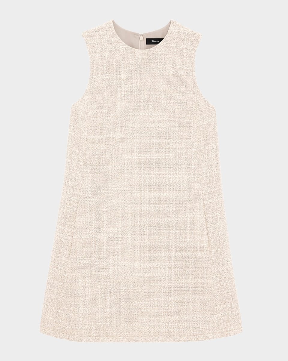 Sleeveless Tweed Shift Dress